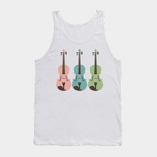 A Serenade of Strings in Pink, Teal and Green Tank Top